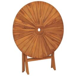 Berkfield Home Folding Garden Table Ã˜ 85x75 cm Solid Wood Teak in Brown - thumbnail 5