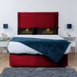 UK Bed Furniture Ascot Divan Bed with 2 Drawers Same Side & 26 Inch headboard in Maroon - Size: Single - thumbnail 2