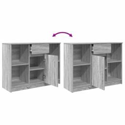 Berkfield Home Sideboard with Drawer Grey Sonoma 101x35x76 cm Engineered Wood - Size: 101 x 35 x 76 cm - thumbnail 9