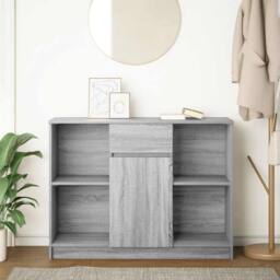 Berkfield Home Sideboard with Drawer Grey Sonoma 101x35x76 cm Engineered Wood - Size: 101 x 35 x 76 cm - thumbnail 3