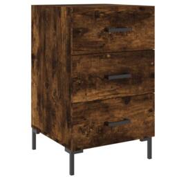 Berkfield Home Bedside Cabinet Smoked Oak 40x40x66 cm Engineered Wood in Brown - Size: 40 x 40 x 66 cm - thumbnail 1