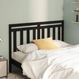 Berkfield Home Bed Headboard Black 126x4x100 cm Solid Wood Pine - Size: 126 x 4 x 100 cm - thumbnail 2