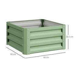 OUTSUNNY Set of 2 Raised Garden Bed Galvanised Planter Box, Light Green - thumbnail 3