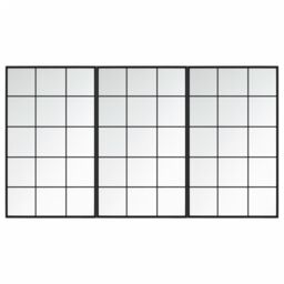 Berkfield Home Wall Mirrors 3 pcs Black 100x60 cm Metal - thumbnail 2