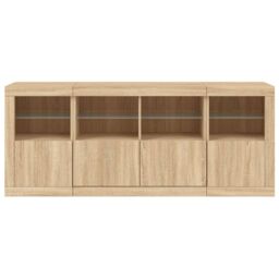 Berkfield Home Sideboard with LED Lights Sonoma Oak 163x37x67 cm in Brown - Size: 163 x 37 x 67 cm - thumbnail 6