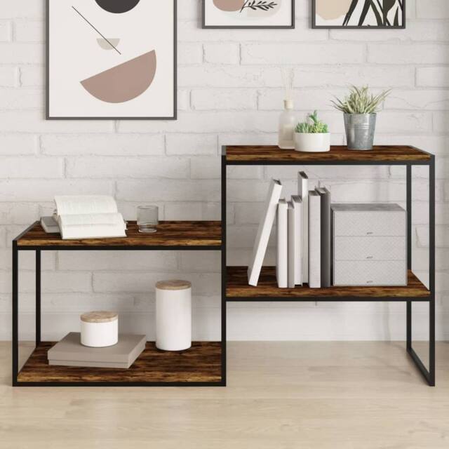 Berkfield Home Wall Shelves 4 pcs Smoked Oak 60x40x1.5 cm Engineered Wood in Brown - image 1