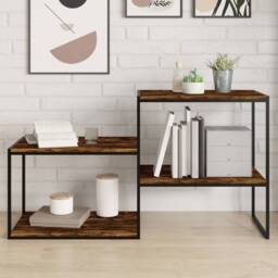 Berkfield Home Wall Shelves 4 pcs Smoked Oak 60x40x1.5 cm Engineered Wood in Brown - thumbnail 1