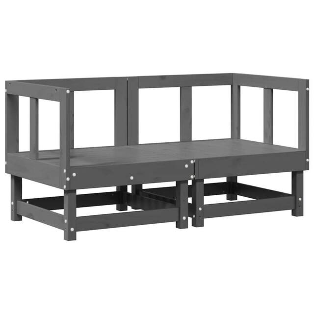 Berkfield Home Beautiful Corner Sofas with Cushions 2 pcs Grey Solid Wood Pine - image 1
