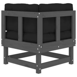 Berkfield Home Beautiful Corner Sofas with Cushions 2 pcs Grey Solid Wood Pine - thumbnail 7