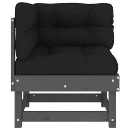 Berkfield Home Beautiful Corner Sofas with Cushions 2 pcs Grey Solid Wood Pine - thumbnail 4