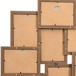 Berkfield Home Modern Collage Photo Frame for 10x(13x18 cm) Picture Light Brown MDF - Size: 13x18 cm - thumbnail 7