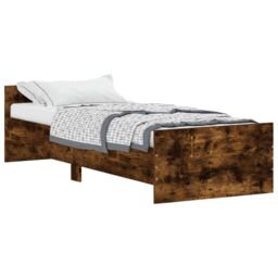 Berkfield Home Bed Frame Smoked Oak 75x190 cm Small Single Engineered Wood in Brown - thumbnail 2