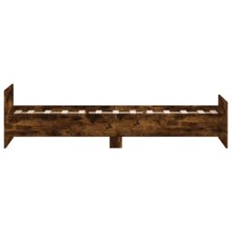 Berkfield Home Bed Frame Smoked Oak 75x190 cm Small Single Engineered Wood in Brown - thumbnail 5