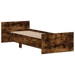 Berkfield Home Bed Frame Smoked Oak 75x190 cm Small Single Engineered Wood in Brown - thumbnail 3