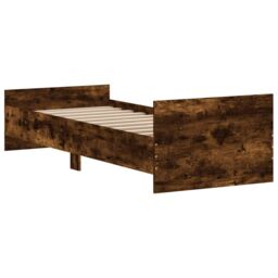 Berkfield Home Bed Frame Smoked Oak 75x190 cm Small Single Engineered Wood in Brown - thumbnail 6