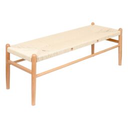 Nicholas Winter Wooden Scandi Danish Style Dining Bench - Natural/Natural in Natural - thumbnail 1