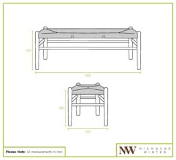 Nicholas Winter Wooden Scandi Danish Style Dining Bench - Natural/Natural in Natural - thumbnail 6