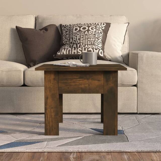 Berkfield Home Modern Coffee Table Smoked Oak 55x55x42 cm Engineered Wood in Brown - Size: 55 x 55 x 42 cm - image 1