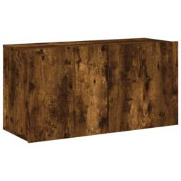 Berkfield Home 5 Piece TV Wall Units Smoked Oak Engineered Wood in Brown - thumbnail 6