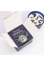 KDMD Cancer Zodiac Crystal Candle & Gemstone Bracelet Set-Moonstone in Blue - thumbnail 3