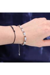 KDMD Cancer Zodiac Crystal Candle & Gemstone Bracelet Set-Moonstone in Blue - thumbnail 4