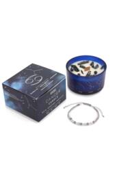 KDMD Cancer Zodiac Crystal Candle & Gemstone Bracelet Set-Moonstone in Blue - thumbnail 2