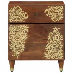 Berkfield Home Stunning Bedside Table Honey brown Solid wood 50 x 33 x 60 cm Durable