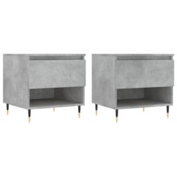 Berkfield Home Coffee Tables 2 pcs Concrete Grey 50x46x50 cm Engineered Wood - Size: 50 x 46 x 50 cm - thumbnail 2