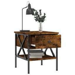 Berkfield Home Bedside Tables 2 pcs Smoked Oak 40x42x45 cm Engineered Wood in Brown - Size: 40 x 42 x 45 cm - thumbnail 4