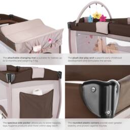 tectake Travel Cot Dog in Brown - Size: Large - thumbnail 7