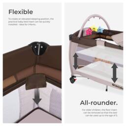 tectake Travel Cot Dog in Brown - Size: Large - thumbnail 3