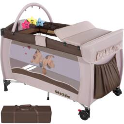 tectake Travel Cot Dog in Brown - Size: Large - thumbnail 1
