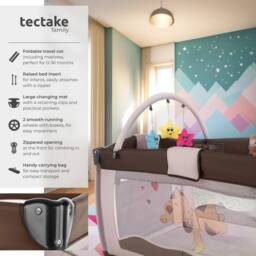 tectake Travel Cot Dog in Brown - Size: Large - thumbnail 2