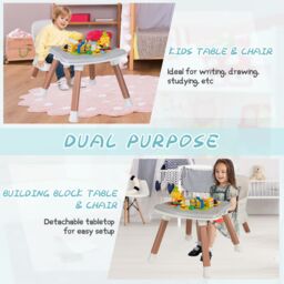 Costway 6-in-1 Baby High Chair Infant Feeding Chair Kids Stool with Removable Tray & Cushion in White - thumbnail 3