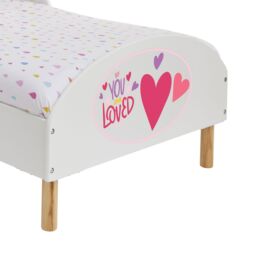 Liberty House Toys Kids White Toddler Bed - You Are Loved - Size: Cot Bed - thumbnail 4