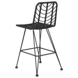Berkfield Home Bar Stools 2 pcs Black 45x56x103.5 cm PE Rattan & Steel - thumbnail 5