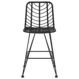 Berkfield Home Bar Stools 2 pcs Black 45x56x103.5 cm PE Rattan & Steel - thumbnail 3