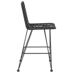 Berkfield Home Bar Stools 2 pcs Black 45x56x103.5 cm PE Rattan & Steel - thumbnail 4