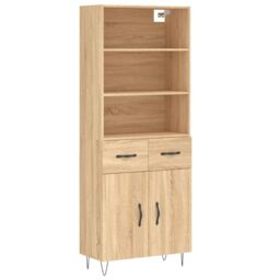 Berkfield Home Highboard Sonoma Oak 69.5x34x180 cm Engineered Wood in Brown - thumbnail 2