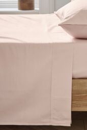 Ted Baker 'TB Plain Dye' Cotton Sateen Flat Sheet in Pink - Size: Super King - thumbnail 2