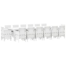 Berkfield Home 15 Piece Garden Dining Set with Cushions White Poly Rattan - thumbnail 2