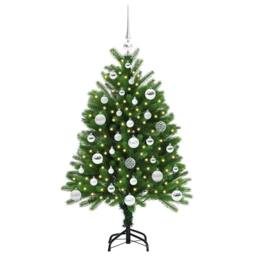 Berkfield Home Christmas Tree with 150 LEDs with Stand Green 120 cm PE - thumbnail 3