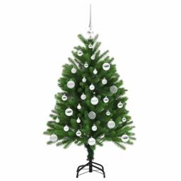 Berkfield Home Christmas Tree with 150 LEDs with Stand Green 120 cm PE - thumbnail 4