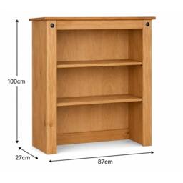 NESTLUNE Sideboard Hutch Top Small Buffet Dresser Solid Mexican Wood in Brown - Size: 100 cm x 15 cm - thumbnail 2