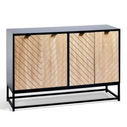 NESTLUNE Sideboard 4 Door for Living Room, 120cm Storage in Brown - Size: 100 cm x 15 cm