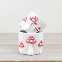 Garden Greatness Mushroom Cement Autumn Pot Planter in White - Size: 1 Pack - thumbnail 2