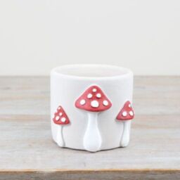 Garden Greatness Mushroom Cement Autumn Pot Planter in White - Size: 1 Pack - thumbnail 1