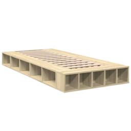 Berkfield Home Durable Bed Frame without Mattress Sonoma Oak 75x190 cm Small Single in Light Oak - thumbnail 6