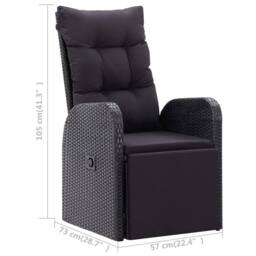 Berkfield Home Beautiful 5 Piece Garden Dining Set with Cushions Black Poly Rattan - thumbnail 8