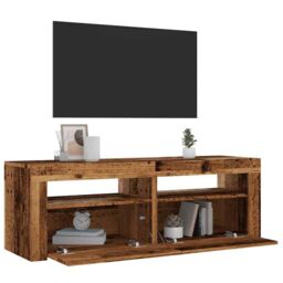 Berkfield Home TV Cabinet with LED Lights Old Wood 120x35x40 cm Engineered Wood in Brown - Size: 120 x 35 x 40 cm - thumbnail 5